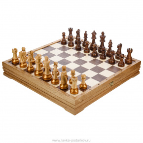 Шахматный ларец с деревянными фигурами 47х47 см, фотография 0. Интернет-магазин ЛАВКА ПОДАРКОВ